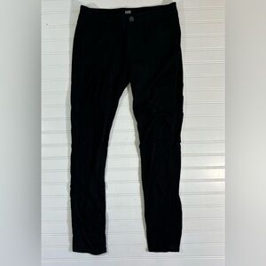 Paige Skinny Pants Black Pockets Size 29 Mid Rise Ruched Legs